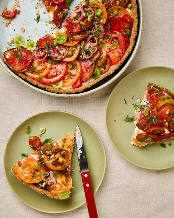 Embrace Summer Abundance: Scandinavian Cold Cucumber Soup and Tomato Tart