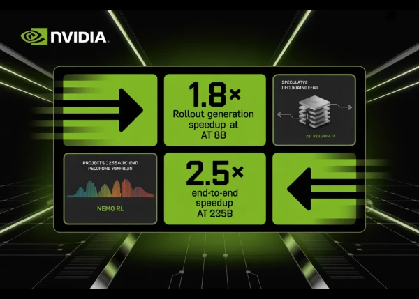 NVIDIA Integrates Speculative Decoding into NeMo RL, Boosting Rollout Speed by 1.8x at 8B Scale