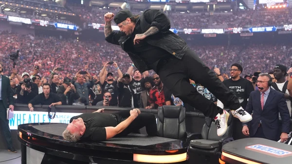 Jelly Roll Delivers Smashing WrestleMania Surprise, Sends Pat McAfee Through Announcer's Table