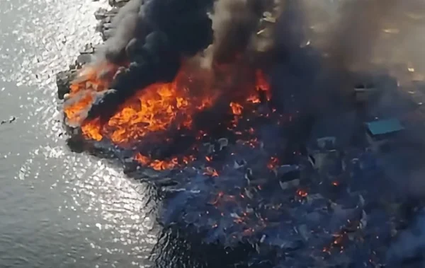 Massive Fire Ravages Parola Residential Area, Philippine Air Force Deployed for Aerial Support