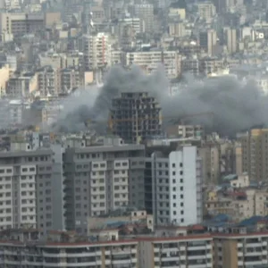Plumes of Smoke Blanket Beirut's Southern Suburbs Following Israeli Airstrike
