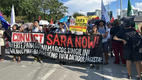 Different groups rally outside Senate, demand Sara Duterte impeachment 