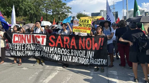 Different groups rally outside Senate, demand Sara Duterte impeachment 