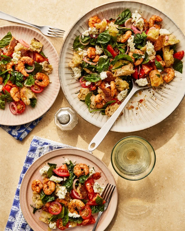 Georgina Hayden’s quick and easy recipe for prawn and feta saganaki salad | Quick and easy