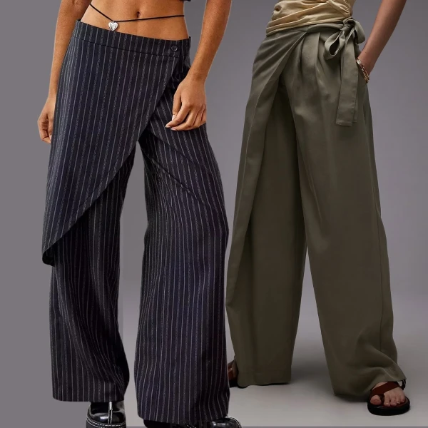 Wrap Pants Emerge as Spring's Must-Have Alternative to Denim, Now on Sale
