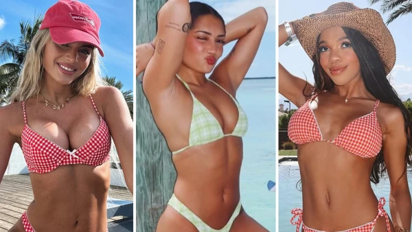 Stars Rock Plaid Bikinis as Summer Beach Vibes Take Over