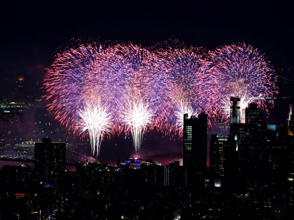 Fireworks light up New York City to mark 250 years of US independence
