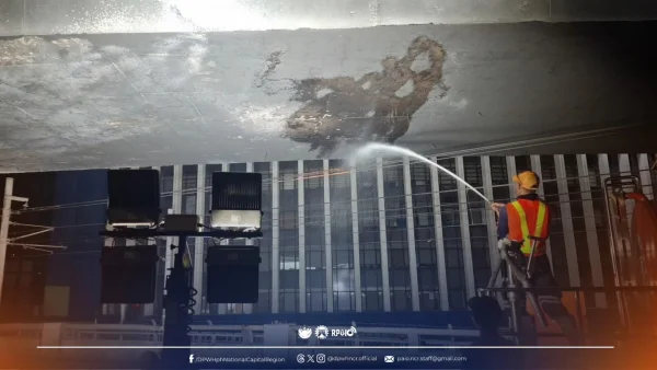 DPWH Engineers Assess EDSA-Ortigas Flyover After Bus Fire