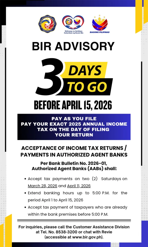 Philippine Tax Authority Issues Final Warning as Annual Income Tax Deadline Approaches