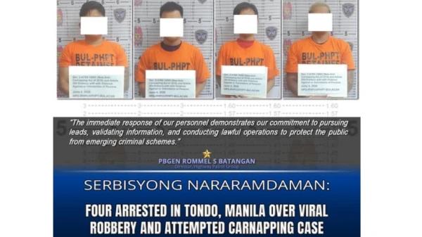 4 Suspects Nabbed for Carnapping in San Jose del Monte, Bulacan
