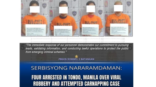 4 Suspects Nabbed for Carnapping in San Jose del Monte, Bulacan