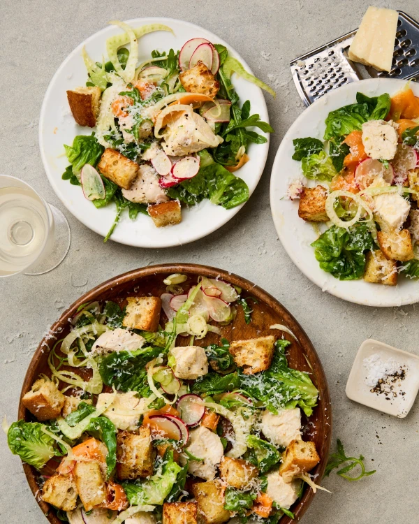 Two Seasonal Delights: Asparagus Rice Frittata and Poached Chicken Salad with Anchovy Croutons