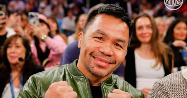 Boxing Legend Manny Pacquiao Courtside at Knicks-Raptors Showdown in NYC