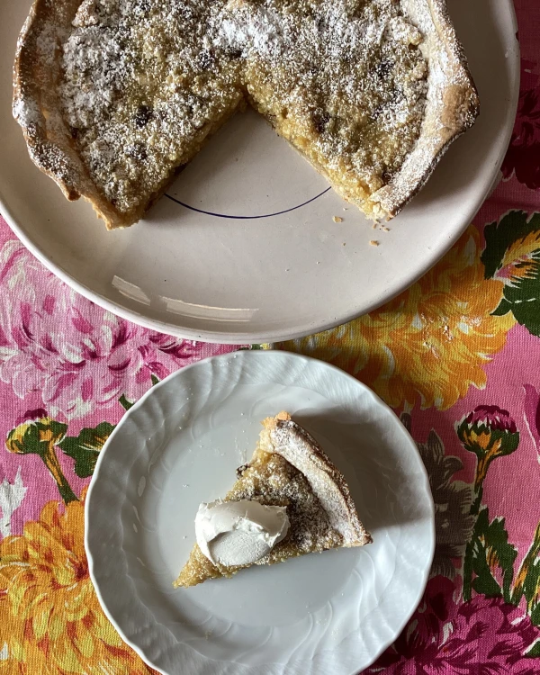 Rachel Roddy's Spiced Treacle Tart with Almond and Lemon
