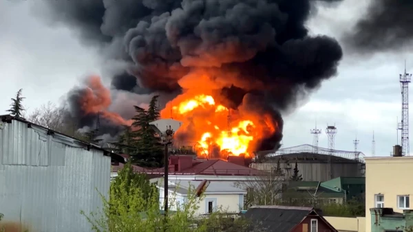 Russian Port City Fears Environmental Fallout from Refinery Blaze After Drone Strike
