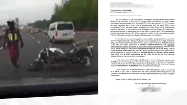 SUV Driver in SLEX Hit-and-Run Summoned by LTO for Abandoning Injured HPG Officer