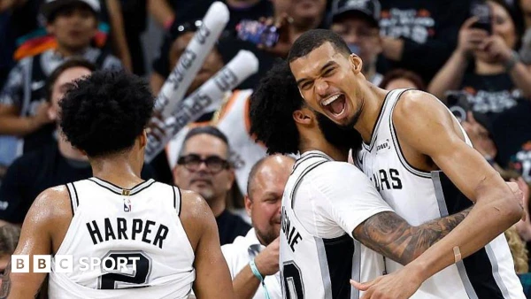 Wembanyama's double-double powers Spurs to first playoff series win in nine years