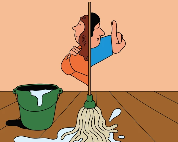 Mopping Showdown: Husband's Critique Drives Wife Up the Wall