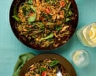 Rose Beancurd Noodles: A Vegetarian Stir-Fry with Unexpected Char Siu Magic